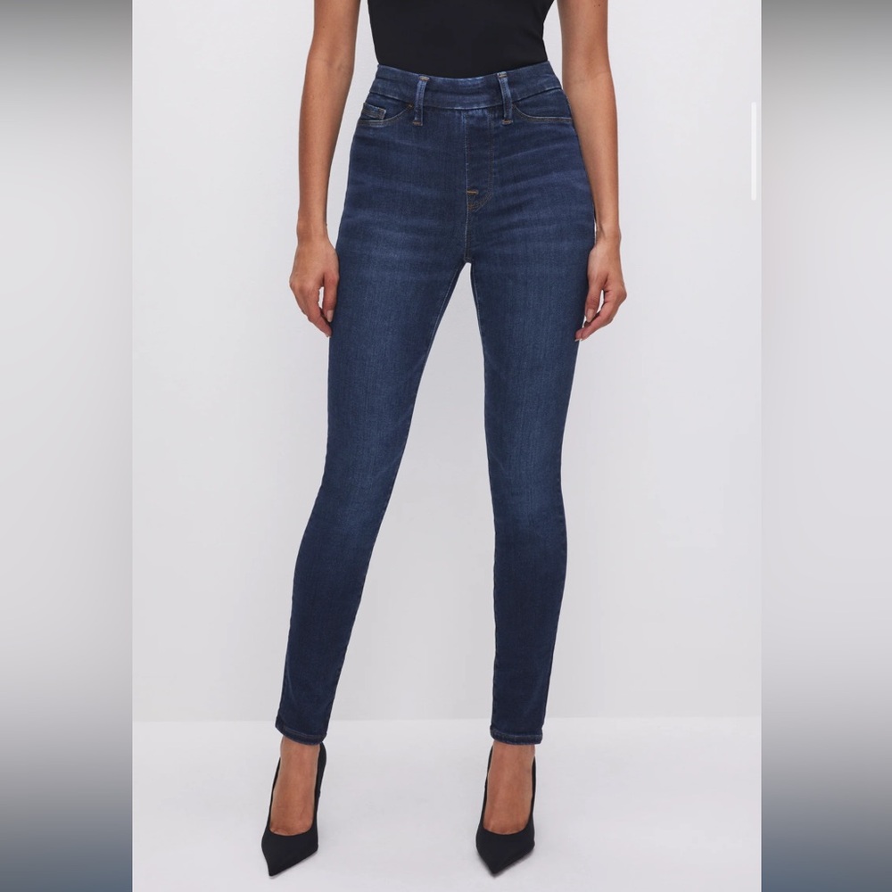Good American POWER STRETCH PULL-ON SKINNY JEANS L
